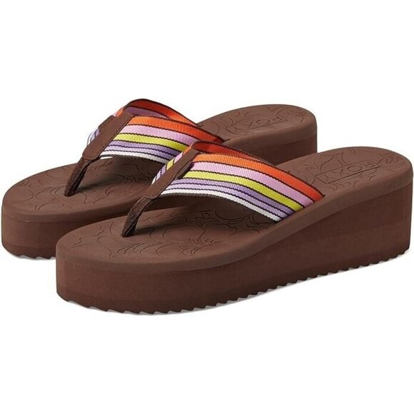 Roxy x Kate Bosworth Surf Kind Kallie II Thong Sandals Brown ( 10 ) - Picture 1 of 4